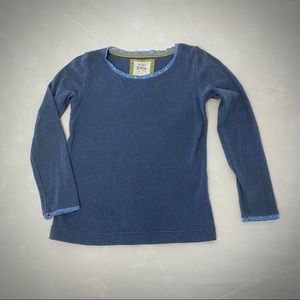 Adorable Mini Boden knit blue shirt size 7/8
